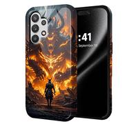 ETLKJVBL for Samsung Galaxy A32 5G Phone Case, Samurai vs Fiery Demon Hybrid 2-Layer Hard Shell with Shockproof Silicone, Dual-Layer Protective Case for Samsung Galaxy A32 5G