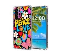 ETLKJVBL for Samsung Galaxy A36 5G Phone Case, Colorful Peace Love Hippie High-Definition Painted Back Cover with Soft Transparent TPU Bumper, Shockproof Protective for A36 5G Case