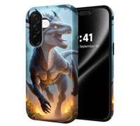 ETLKJVBL for Samsung Galaxy A36 5G Phone Case, Roaring Dragon in Fiery Flower Hybrid 2-Layer Hard Shell with Shockproof Silicone, Dual-Layer Protective Case for Samsung Galaxy A36 5G