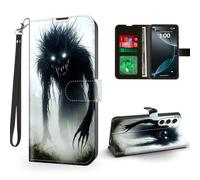 ETLKJVBL for Samsung Galaxy A37 5G Phone Case Wallet with Card Holder, Shadow Creature in Misty Woods Magnetic Snap and RFID Blocking Leather Flip Cover/Kickstand Phone Case