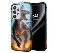 ETLKJVBL for Samsung Galaxy A52 5G Phone Case, Roaring Dragon in Fiery Flower Hybrid 2-Layer Hard Shell with Shockproof Silicone, Dual-Layer Protective Case for Samsung Galaxy A52 5G