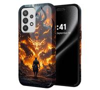 ETLKJVBL for Samsung Galaxy A53 5G Phone Case, Samurai vs Fiery Demon Hybrid 2-Layer Hard Shell with Shockproof Silicone, Dual-Layer Protective Case for Samsung Galaxy A53 5G