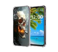ETLKJVBL for Samsung Galaxy A54 5G Phone Case,Skull with Cigarette and Glowing Mouth High-Definition Painted Back Cover with Soft Transparent TPU Bumper, Shockproof Protective Case