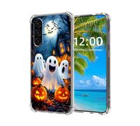 ETLKJVBL for Samsung Galaxy A56 5G Phone Case, Fright-Fall Phantoms & Pumpkins High-Definition Painted Back Cover with Soft Transparent TPU Bumper, Shockproof Protective Case