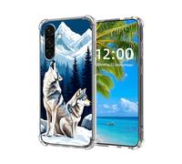 ETLKJVBL for Samsung Galaxy A56 5G Phone Case, Howling Wolves in Snowy Mountains High-Definition Painted Back Cover with Soft Transparent TPU Bumper, Shockproof Protective for A56 5G Case