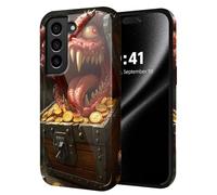 ETLKJVBL for Samsung Galaxy S22 Plus Case, Treasure Chest Mimic with Gold Coins Hybrid 2-Layer Hard Shell with Shockproof Silicone, Dual-Layer Protective Case for Samsung Galaxy S22 Plus