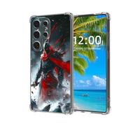 ETLKJVBL for Samsung Galaxy S22 Ultra Case, The Dark - Cloaked Warrior High-Definition Painted Back Cover with Soft Transparent TPU Bumper, Shockproof Protective for S22 Ultra Phone Case