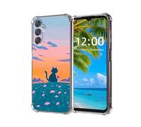 ETLKJVBL for Samsung Galaxy S23 Plus Case, Cat Mushroom and Meadow High-Definition Painted Back Cover with Soft Transparent TPU Bumper, Shockproof Protective for S23 Plus Phone Case