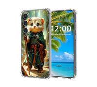 ETLKJVBL for Samsung Galaxy S23 Plus Case, Ferret Adventurer in Forest High-Definition Painted Back Cover with Soft Transparent TPU Bumper, Shockproof Protective Case
