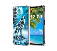 ETLKJVBL for Samsung Galaxy S23 Plus Case, Wolf Howling at The Moon High-Definition Painted Back Cover with Soft Transparent TPU Bumper, Shockproof Protective for S23 Plus Phone Case