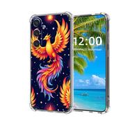 ETLKJVBL for Samsung Galaxy S24 Case, Colorful Phoenix on Starry High-Definition Painted Back Cover with Soft Transparent TPU Bumper, Shockproof Protective for S24 Phone Case