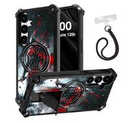 ETLKJVBL for Samsung Galaxy S24 Plus Case, The Dark - Cloaked Warrior ArmorShield Military Grade Shockproof, Hidden Kickstand, Detachable Wrist Strap Protective Cover