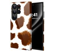 ETLKJVBL for Samsung Galaxy S24 Ultra Case, Brown and White Furry Pattern Hybrid 2-Layer Hard Shell with Shockproof Silicone, Dual-Layer Protective Case for Samsung Galaxy S24 Ultra