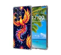 ETLKJVBL for Samsung Galaxy S24 Ultra Case, Colorful Phoenix on Starry High-Definition Painted Back Cover with Soft Transparent TPU Bumper, Shockproof Protective for S24 Ultra Phone Case