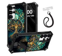 ETLKJVBL for Samsung Galaxy S24 Ultra Case, The Cosmic Tree of Life ArmorShield Military Grade Shockproof, Hidden Kickstand, Detachable Wrist Strap Protective Cover