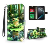 ETLKJVBL for Samsung Galaxy S24 Ultra Case Wallet with Card Holder, Frog on Lily Pad in Bamboo Forest Magnetic Snap and RFID Blocking Leather Flip Cover/Kickstand Phone Case