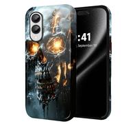 ETLKJVBL for Samsung Galaxy S25 Edge Case, Fiery Melting Skull with Smoke Hybrid 2-Layer Hard Shell with Shockproof Silicone, Dual-Layer Protective Case for Samsung Galaxy S25 Edge
