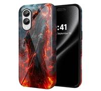 ETLKJVBL for Samsung Galaxy S25 Edge Case, Fiery Skeleton with A Scythe Hybrid 2-Layer Hard Shell with Shockproof Silicone, Dual-Layer Protective Case for Samsung Galaxy S25 Edge