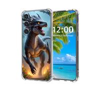 ETLKJVBL for Samsung Galaxy S25 Edge Case, Roaring Dragon in Fiery Flower High-Definition Painted Back Cover with Soft Transparent TPU Bumper, Shockproof Protective for S25 Edge Phone Case