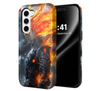 ETLKJVBL for Samsung Galaxy S25 FE Case, Anime The Fiery Warrior Hybrid 2-Layer Hard Shell with Shockproof Silicone, Dual-Layer Protective Case for Samsung Galaxy S25 FE