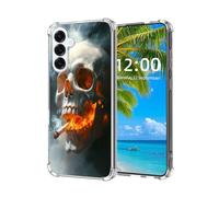 ETLKJVBL for Samsung Galaxy S25 FE Case, Skull with Smoking Cigarette High-Definition Painted Back Cover with Soft Transparent TPU Bumper, Shockproof Protective for S25 FE Phone Case
