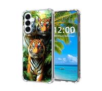 ETLKJVBL for Samsung Galaxy S25 FE Case, Three Tigers in Jungle High-Definition Painted Back Cover with Soft Transparent TPU Bumper, Shockproof Protective for S25 FE Phone Case