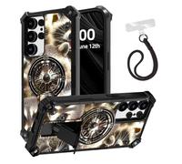 ETLKJVBL for Samsung Galaxy S25 Ultra Case, Cute Raccoons ArmorShield Military Grade Shockproof, Hidden Kickstand, Detachable Wrist Strap Protective Cover