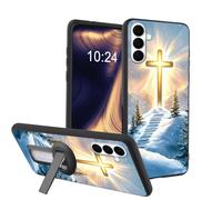 ETLKJVBL for Samsung Galaxy S26 Case, Cross Shining Brightly in Sky Soft TPU Shockproof Cover with 360-Degree Rotating Stand, Slim Lightweight Anti-Scratch Protective Phone Case