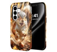 ETLKJVBL for Samsung Galaxy S26 Case, Squirrel Chasing Hazelnuts in Autumn Hybrid 2-Layer Hard Shell with Shockproof Silicone, Dual-Layer Protective Case for Samsung Galaxy S26