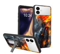 ETLKJVBL for Samsung Galaxy S26 Edge Case, Anime The Fiery Warrior Soft TPU Shockproof Cover with 360-Degree Rotating Stand, Slim Lightweight Anti-Scratch Protective Phone Case