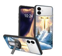 ETLKJVBL for Samsung Galaxy S26 Edge Case, Cross Shining Brightly in Sky Soft TPU Shockproof Cover with 360-Degree Rotating Stand, Slim Lightweight Anti-Scratch Protective Phone Case