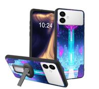 ETLKJVBL for Samsung Galaxy S26 Edge Case, Galactic Skull Tower Soft TPU Shockproof Cover with 360-Degree Rotating Stand, Slim Lightweight Anti-Scratch Protective Phone Case