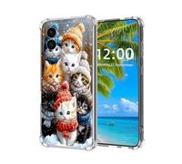 ETLKJVBL for Samsung Galaxy S26 Edge Case, Kittens in Winter Hats and Scarves High-Definition Painted Back Cover with Soft Transparent TPU Bumper, Shockproof Protective Case