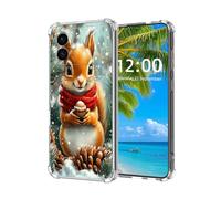 ETLKJVBL for Samsung Galaxy S26 Edge Case, Squirrel with Red Scarf in Winter Snow High-Definition Painted Back Cover with Soft Transparent TPU Bumper, Shockproof Protective Case