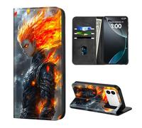 ETLKJVBL for Samsung Galaxy S26 Edge Case Wallet with Card Holder, Anime The Fiery Warrior Stylish PU Leather Phone Case with Kickstand - Secure RFID Blocking & Magnetic Flip Cover