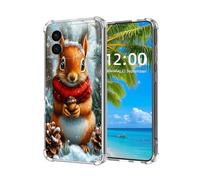 ETLKJVBL for Samsung Galaxy S26 Edge Case, Winter Squirrel with Acorn High-Definition Painted Back Cover with Soft Transparent TPU Bumper, Shockproof Protective Case