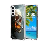 ETLKJVBL for Samsung Galaxy S26 Plus Case, Skull with Cigarette and Glowing Mouth High-Definition Painted Back Cover with Soft Transparent TPU Bumper, Shockproof Protective Case