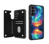 ETLKJVBL for Samsung Galaxy S26 Plus Case Wallet with Card Holder, Rainbow Aurora Borealis Over Lake PU Leather Phone Case with Kickstand - Secure RFID Blocking & Dual Magnetic Locking