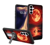 ETLKJVBL for Samsung Galaxy S26 Plus Case, Wolves Howling At Red Moon By The Lake Soft TPU Shockproof Cover with 360-Degree Rotating Stand, Slim Lightweight Anti-Scratch Protective Phone Case