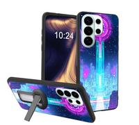 ETLKJVBL for Samsung Galaxy S26 Ultra Case, Galactic Skull Tower Soft TPU Shockproof Cover with 360-Degree Rotating Stand, Slim Lightweight Anti-Scratch Protective Phone Case