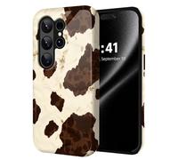 ETLKJVBL for Samsung Galaxy S26 Ultra Case, Hybrid 2-Layer Hard Shell with Shockproof Silicone, Cow Print with the Spots Dual-Layer Protective Case for Samsung Galaxy S26 Ultra