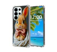 ETLKJVBL for Samsung Galaxy S26 Ultra Case, Orange Bunny with Pink Bow Tie High-Definition Painted Back Cover with Soft Transparent TPU Bumper, Shockproof Protective Case