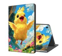 ETLKJVBL for Samsung Galaxy Tab A9 Case, Auto Sleep/Wake, Cheerful Chick Flying in Flower Field Multiple Angles Viewing Folio Stand Case for Samsung Galaxy Tab A9 8.7 Inch 2023