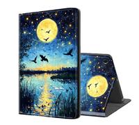 ETLKJVBL for Samsung Galaxy Tab A9 Case, Auto Sleep/Wake, Crows by Moonlit Lake Multiple Angles Viewing Folio Stand Case for Samsung Galaxy Tab A9 8.7 Inch 2023