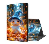 ETLKJVBL for Samsung Galaxy Tab A9 Case, Auto Sleep/Wake, Cute Spectres in Blue Hat in Autumn Multiple Angles Viewing Folio Stand Case for Samsung Galaxy Tab A9 8.7 Inch 2023