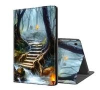 ETLKJVBL for Samsung Galaxy Tab A9 Case, Auto Sleep/Wake, Mystic Forest Stairs by Stream Multiple Angles Viewing Folio Stand Case for Samsung Galaxy Tab A9 8.7 Inch 2023