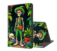 ETLKJVBL for Samsung Galaxy Tab A9 Case, Auto Sleep/Wake, Skeleton in Green Outfit by Jungle Multiple Angles Viewing Folio Stand Case for Samsung Galaxy Tab A9 8.7 Inch 2023