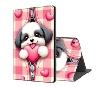 ETLKJVBL for Samsung Galaxy Tab A9 Plus/ A9+ Case, Auto Sleep/Wake, Cute Puppy with Pink Heart Multiple Angles Viewing Folio Stand Case for Samsung Galaxy Tab A9 Plus/ A9+ 11 Inch 2023