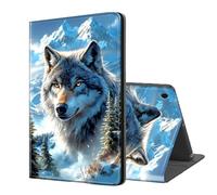 ETLKJVBL for Samsung Galaxy Tab A9 Plus/ A9+ Case, Auto Sleep/Wake, Wolf in Snowy Mountains Multiple Angles Viewing Folio Stand Case for Samsung Galaxy Tab A9 Plus/ A9+ 11 Inch 2023