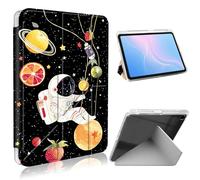 ETLKJVBL for Samsung Galaxy Tab A9 Plus Case, Slim Clear Cover with Pencil Holder, Multi-Angle Y-Stand, Auto Sleep/Wake, Cute Astronaut Lightweight Tablet Case